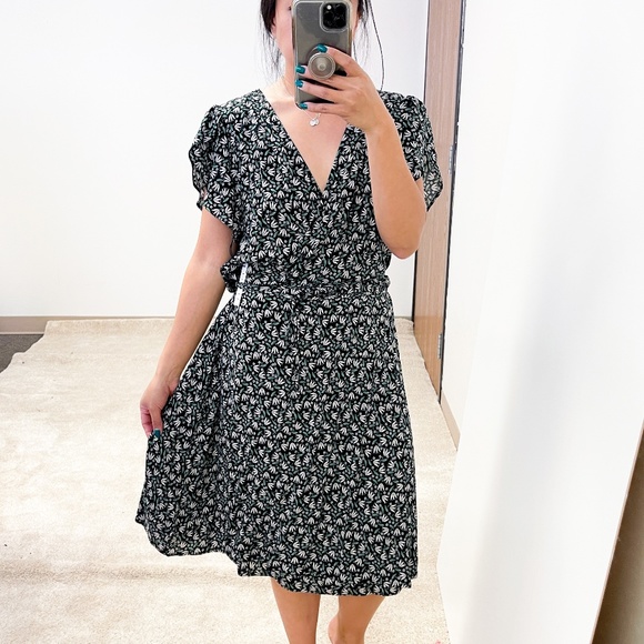 NWT Velvet Graham & Spencer | Amauri Wrap Dress Floral Black Green | XL